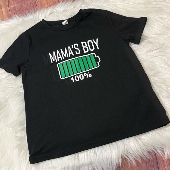 SHEIN Kids “Mama’s Boy” Graphic Short Sleeve Shirt | Boys Size 9Y - Picture 2 of 12